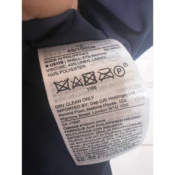 Banana Republic Size 12 Navy White Dress NWT MSRP $139 - Picture 3 of 6